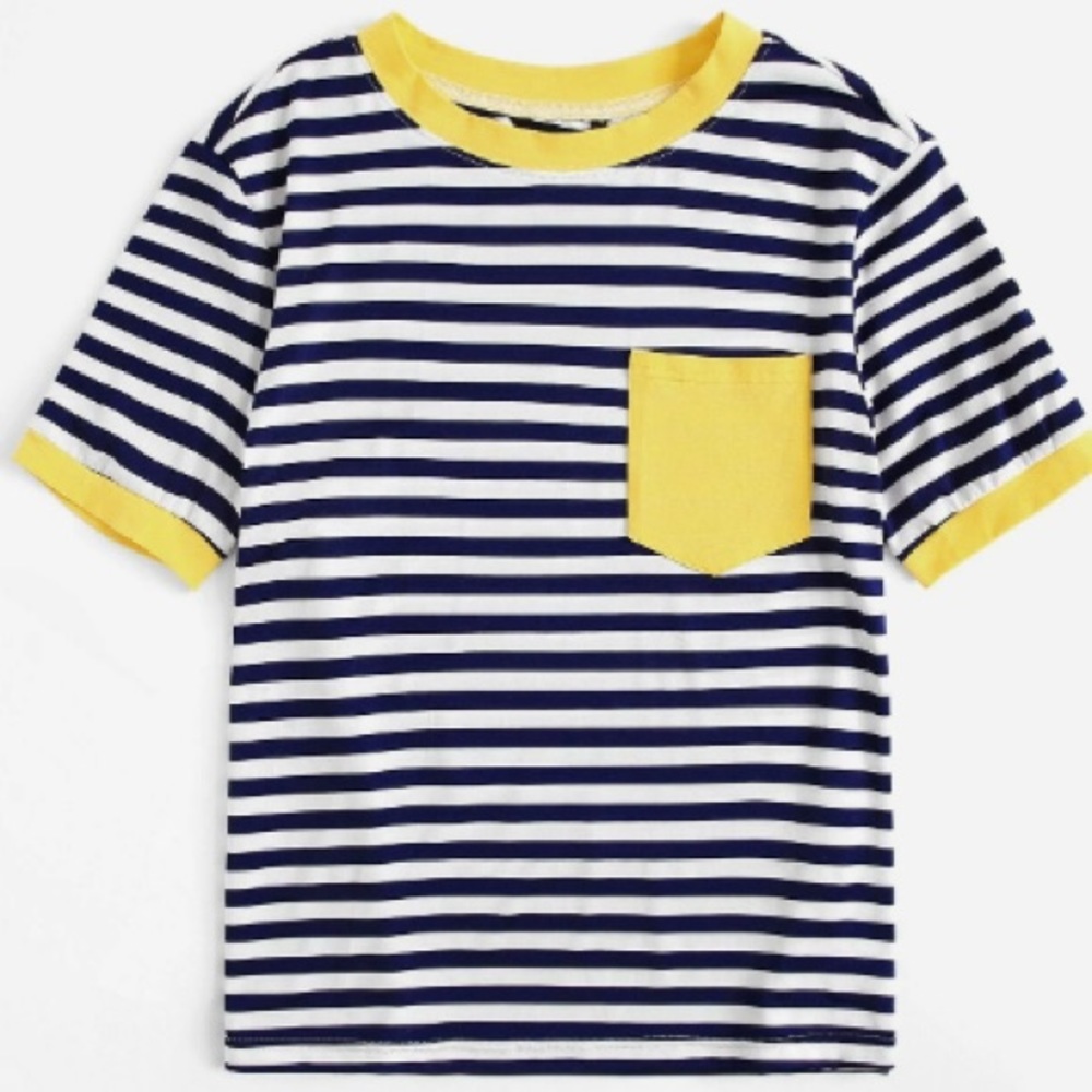 SHEIN Striped Contrast Top